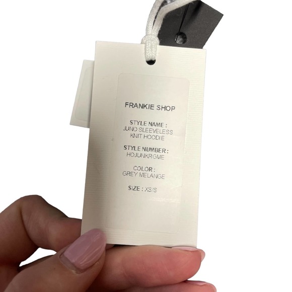 Frankie Shop Juno Sleeveless Knit Hoodie Grey Melange Size XS/S - Picture 10 of 12